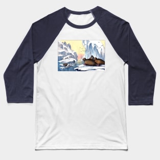 Iced out Polar bears plunge, seals Ice berg, blue, ice, mammal, fish Baseball T-Shirt